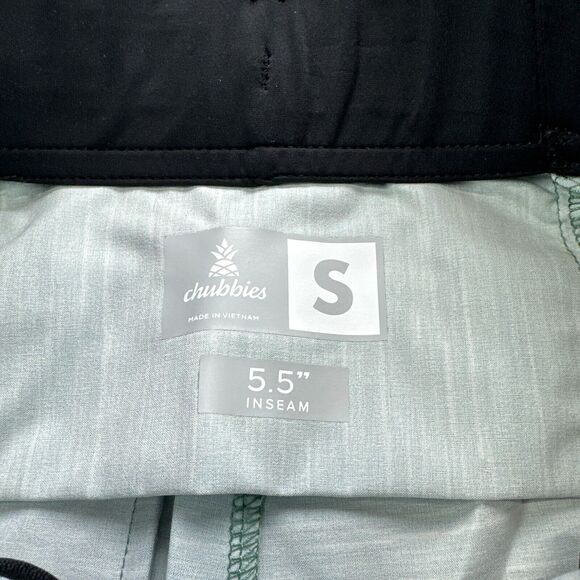 Chubbies Board Shorts Men Small The Comets Athlounger Green Swim Trunks Suit New - Picture 2 of 12